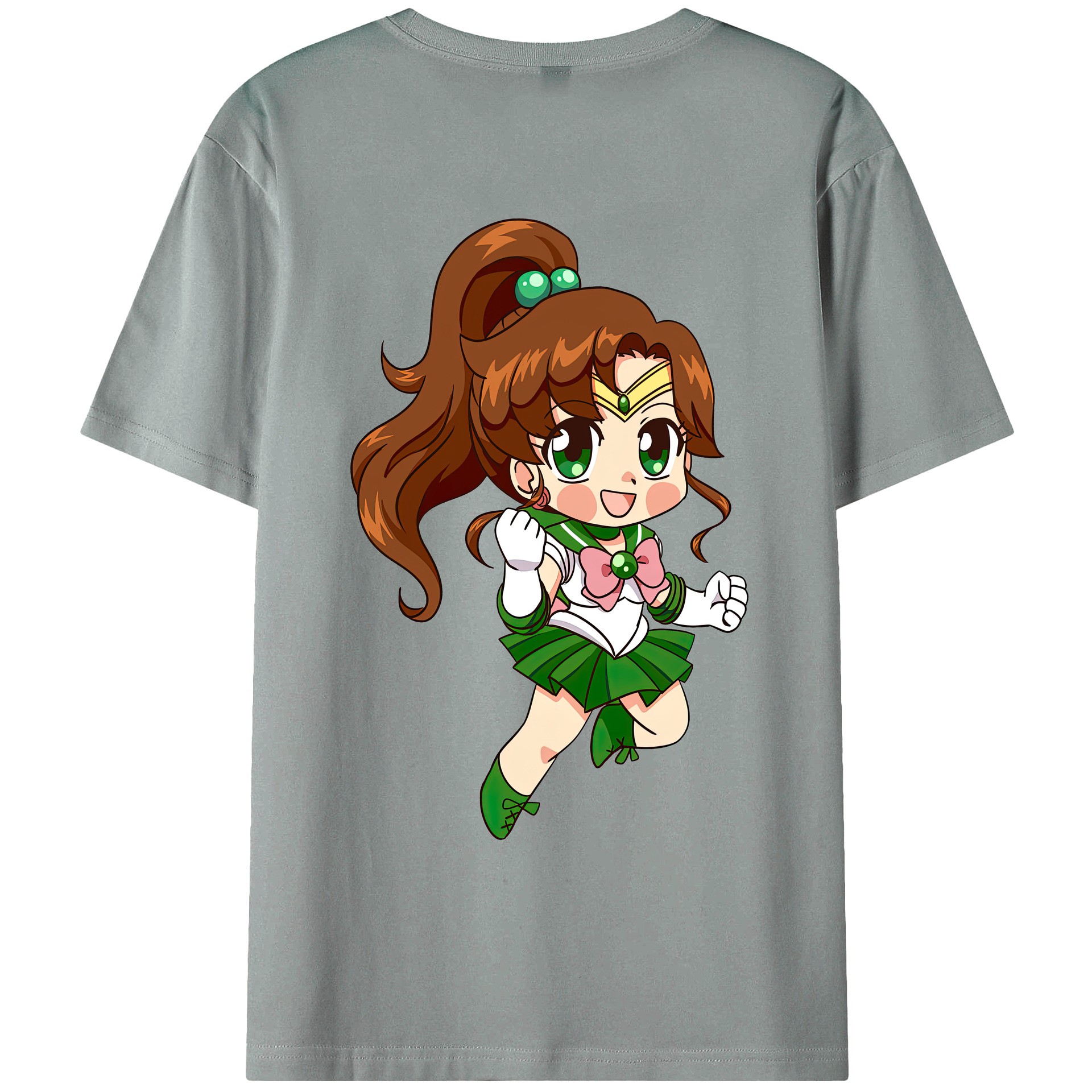 （画像用） 美少女戦士セーラームーン 木野 まこと きの まこと Sailor Moon Kino Makoto （セーラージュピター；Sailor Jupiter） 綿100％ メンズ半袖Tシャツ（バックプリント） 通気性